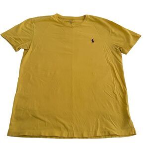 Polo Ralph Lauren Classic T Shirt Men's Size Medium Yellow Purple Pony